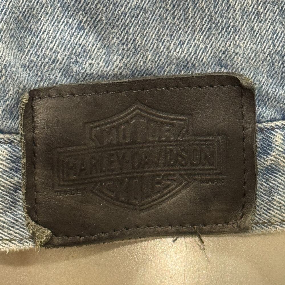 Harley Davidson Denim Jean Levi Motorcycle Vest Biker Blue Size XS Ladies Womans - Picture 3 of 9